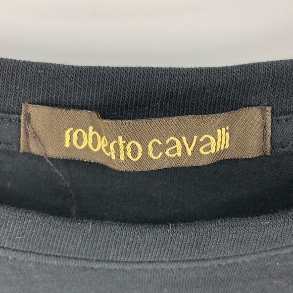 Roberto Cavalli Size Large Snake Logo Tee Shirt Logo Monogram Top Short Sleeve - Picture 5 of 10